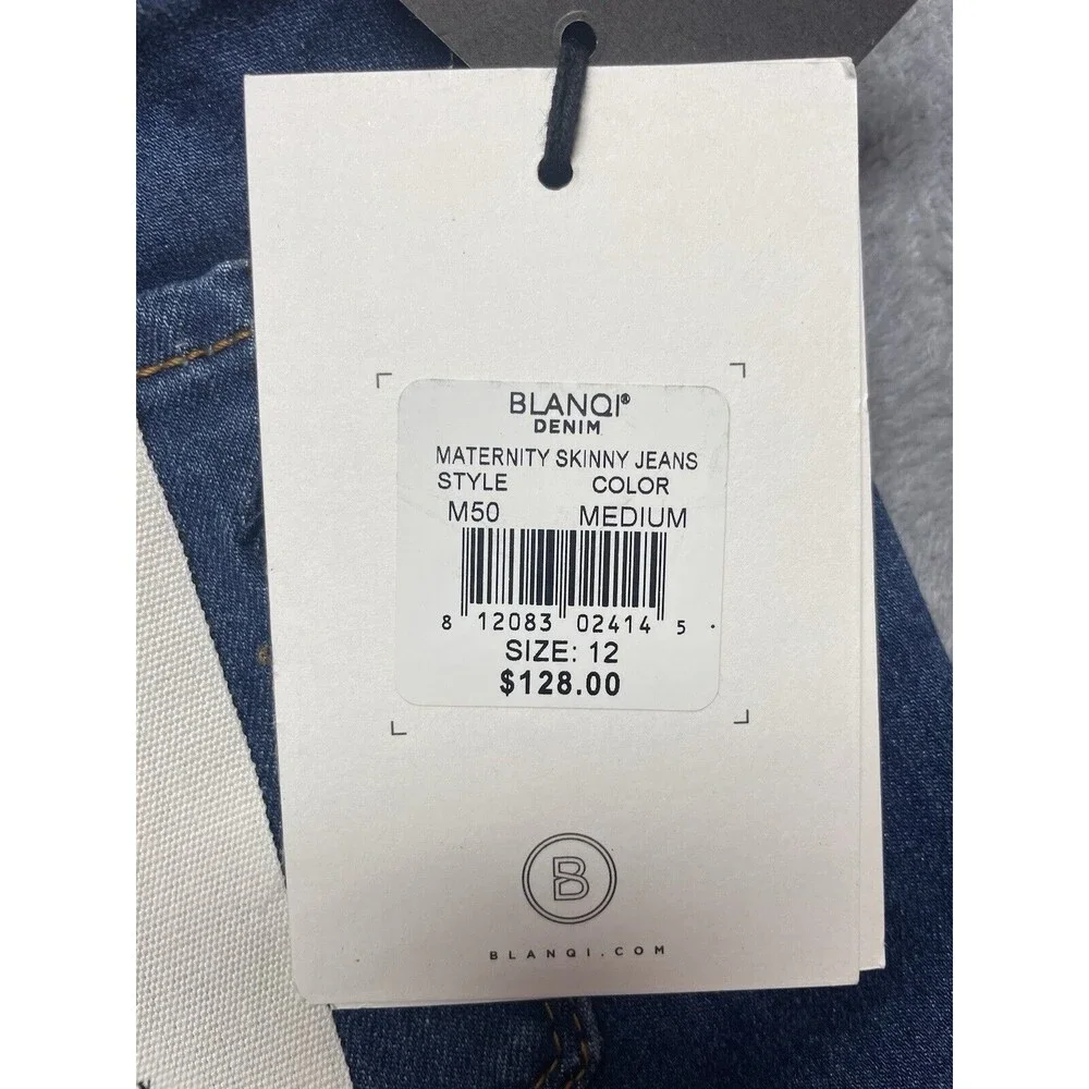 BLANQI Maternity Belly Support Zipper-Less Pull-on Skinny Jeans Women’s Size 12
